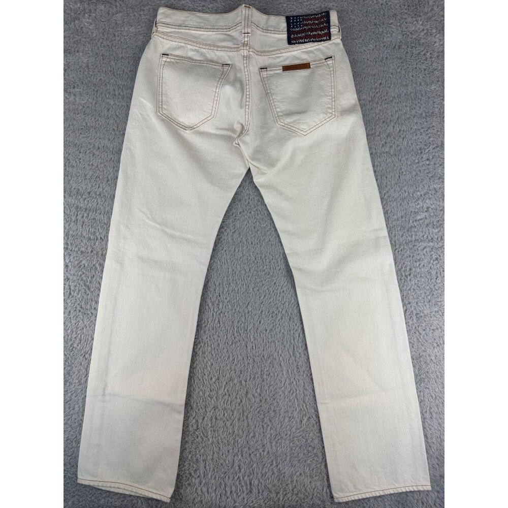 True Religion Mens 32 Blake White Button Straight Leg Sample Y2K Jeans USA Made - Picture 9 of 14